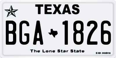 TX license plate BGA1826
