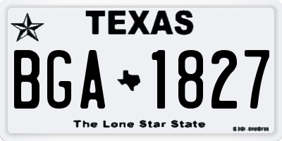 TX license plate BGA1827