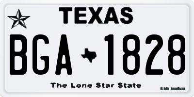 TX license plate BGA1828