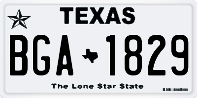 TX license plate BGA1829