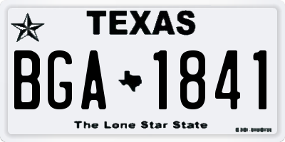 TX license plate BGA1841