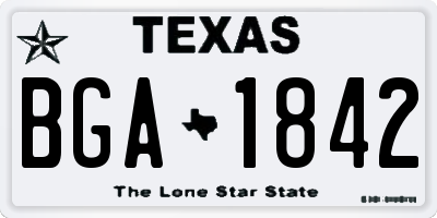 TX license plate BGA1842