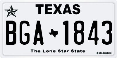 TX license plate BGA1843