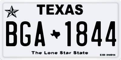 TX license plate BGA1844