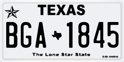TX license plate BGA1845