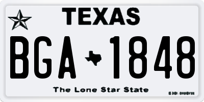 TX license plate BGA1848