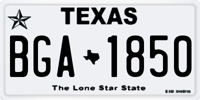 TX license plate BGA1850