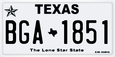 TX license plate BGA1851