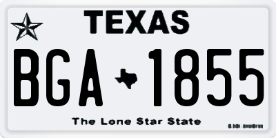 TX license plate BGA1855