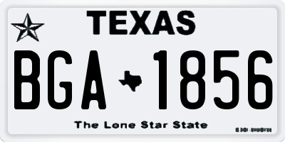 TX license plate BGA1856