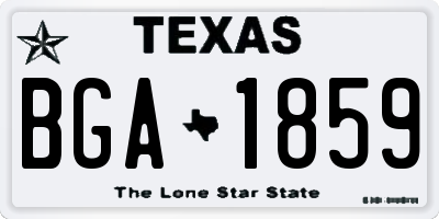 TX license plate BGA1859