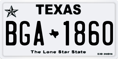 TX license plate BGA1860