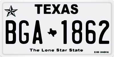 TX license plate BGA1862