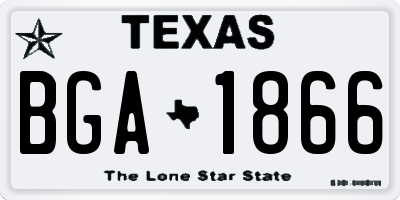 TX license plate BGA1866