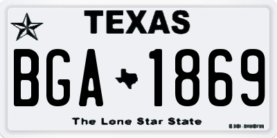 TX license plate BGA1869