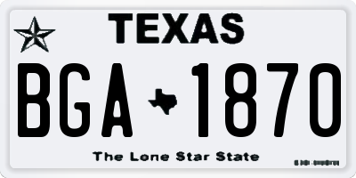 TX license plate BGA1870