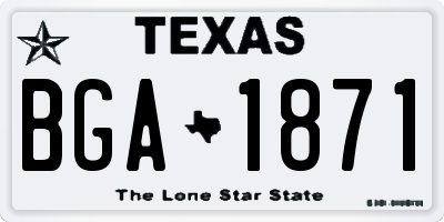 TX license plate BGA1871