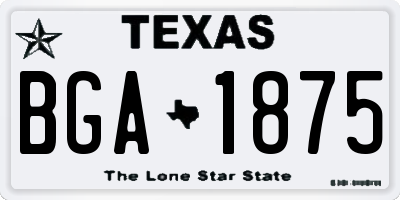 TX license plate BGA1875