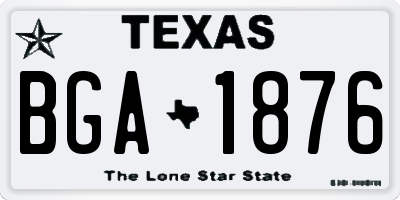 TX license plate BGA1876