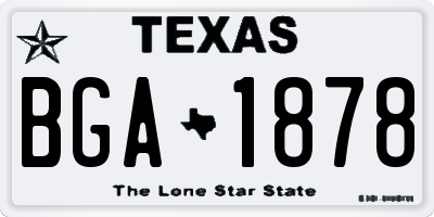 TX license plate BGA1878