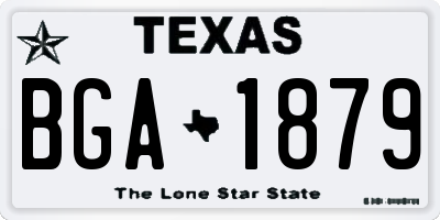 TX license plate BGA1879