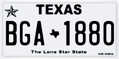 TX license plate BGA1880