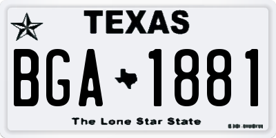 TX license plate BGA1881