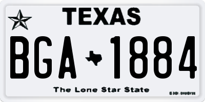 TX license plate BGA1884