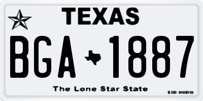 TX license plate BGA1887