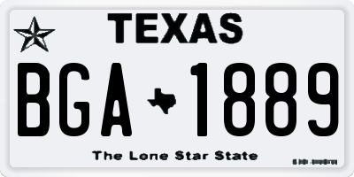TX license plate BGA1889
