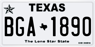 TX license plate BGA1890