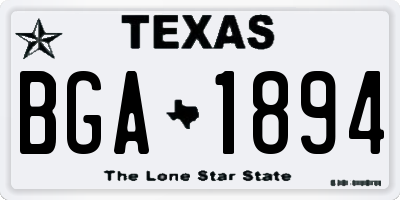 TX license plate BGA1894
