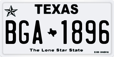 TX license plate BGA1896