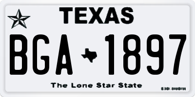 TX license plate BGA1897