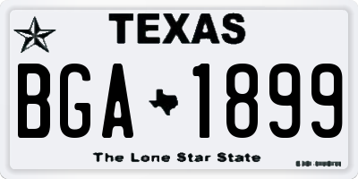 TX license plate BGA1899