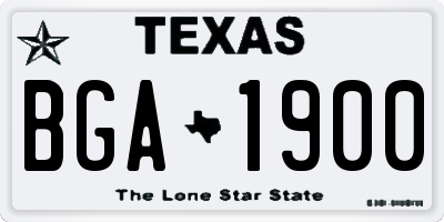 TX license plate BGA1900