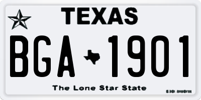 TX license plate BGA1901