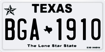 TX license plate BGA1910