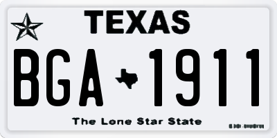 TX license plate BGA1911