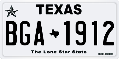 TX license plate BGA1912