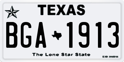 TX license plate BGA1913