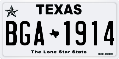 TX license plate BGA1914