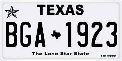 TX license plate BGA1923