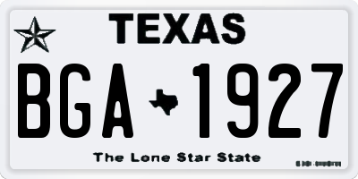 TX license plate BGA1927