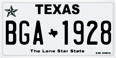 TX license plate BGA1928