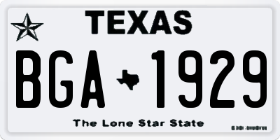 TX license plate BGA1929