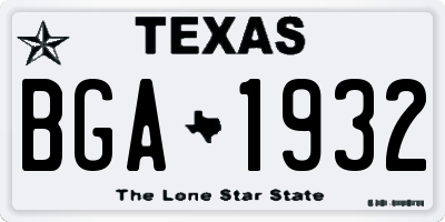 TX license plate BGA1932