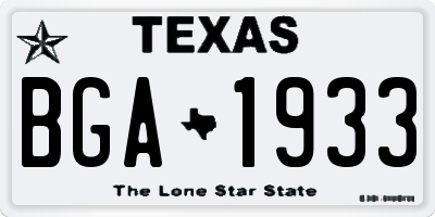 TX license plate BGA1933