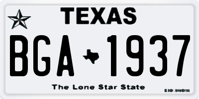 TX license plate BGA1937