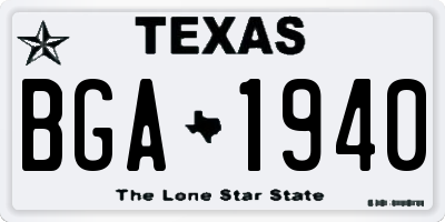 TX license plate BGA1940